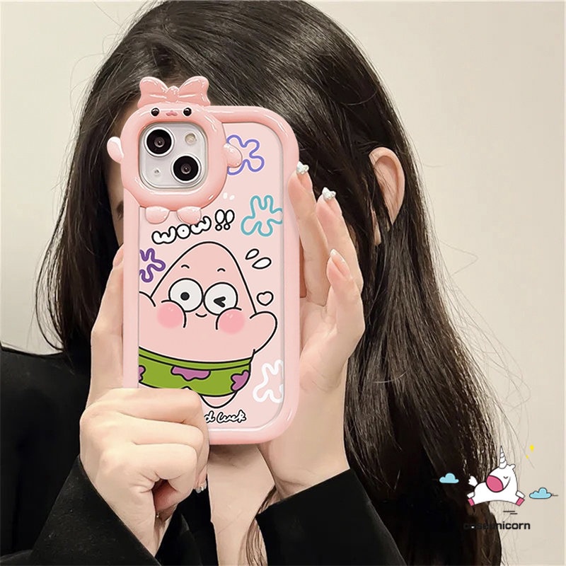 Untuk Samsung A14 A12 A04 A50 A04s A50s A13 A23 A04E A32 A03 A52 A53 A51 A03s A52s A22 A11 A71 A02s A33 A31 A21s A73 A30s Patrick Star Kartun SpongeBob 3D Ikatan Simpul Monster Penutup Lensa