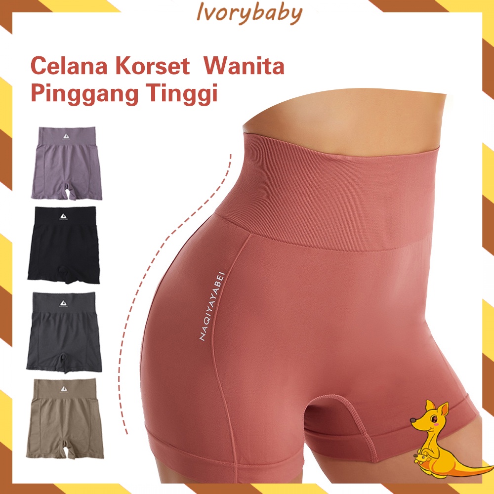 Ivorybaby Highwaist korset celana wanita pinggang tinggi legging pendek High waist boxer