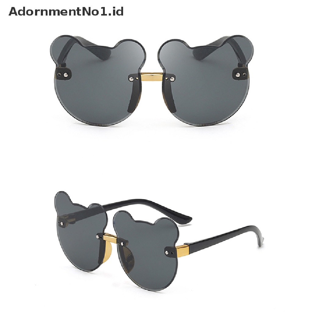 [AdornmentNo1] Kacamata Hitam Anak Fashion Anak Lucu Kartun Beruang Bentuk Kacamata Hitam Anak Vintage Tanpa Bingkai Outdoor Anak Indah Sunglasses [ID]