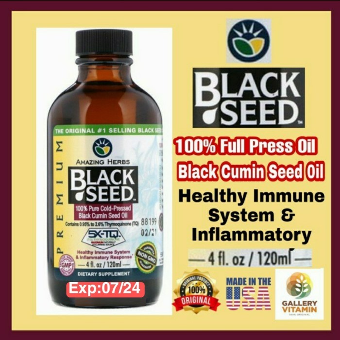 Black Seed AH,100% Pure Cold-Pressed Black Cumin Seed Oil, 120ml-240ml - 120ml