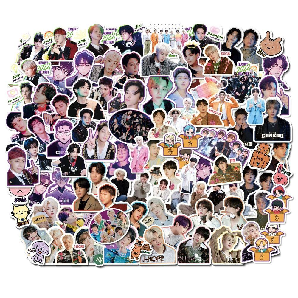 NEEDWAY Needway B-T-S Idol Stiker Anti Air Gantung Kim Laptop Kulit Mainan Fans Hadiah Kado Ulang Tahun Sticker Pack SUGA Fans Collection Hadiah Mainan Anak Perempuan Dekorasi Sticker Anti Air