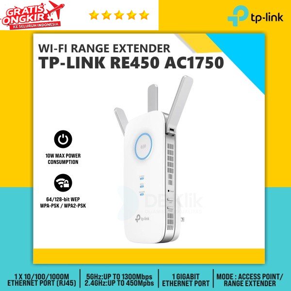 Wifi Range Extender TP-LINK RE450 AC1750 Dual Band - TP Link RE450