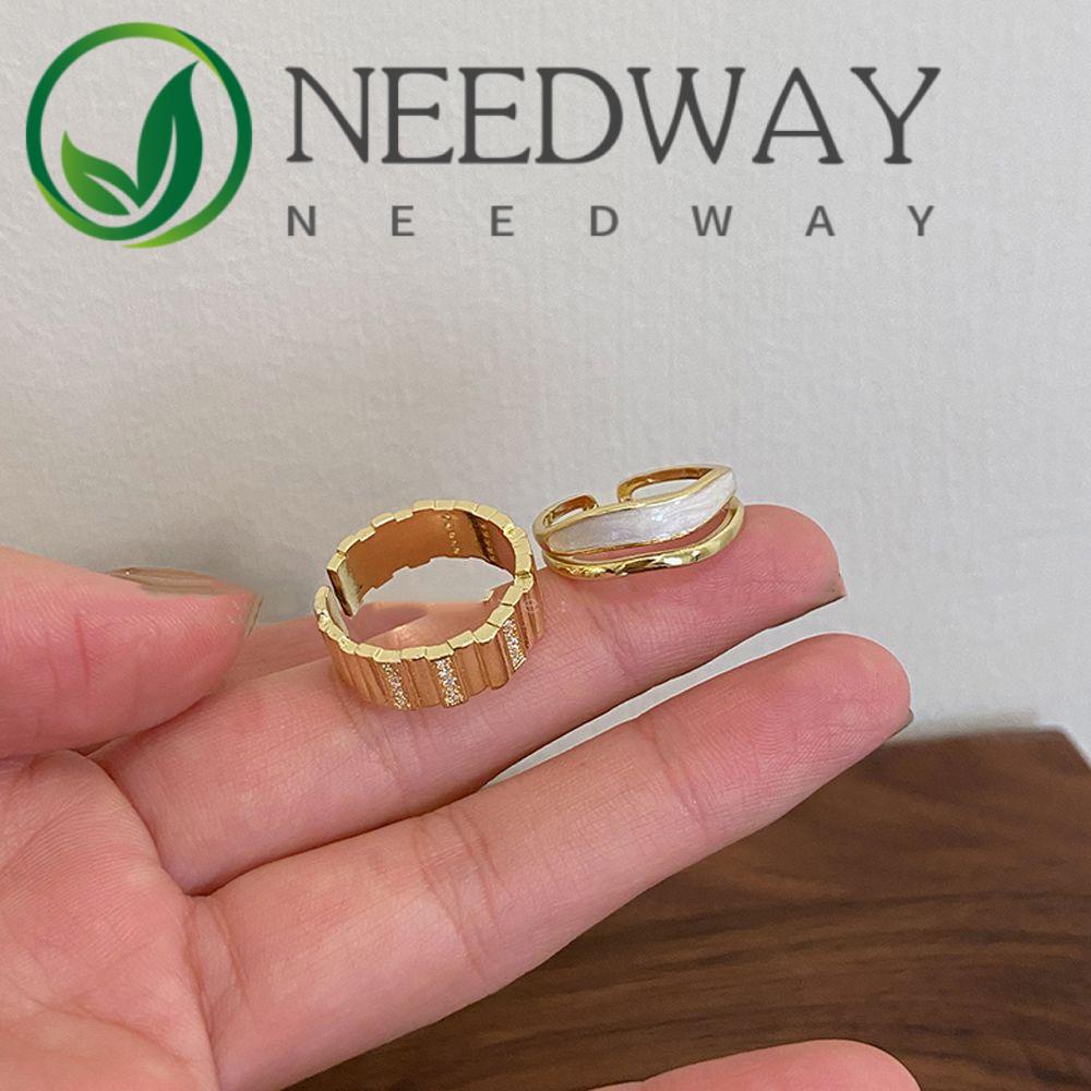 Needway   Wanita Cincin Trendi Halus INS Geometri Jari Telunjuk Rings Jari Perhiasan Hadiah Pesta Vintage Gaya Korea