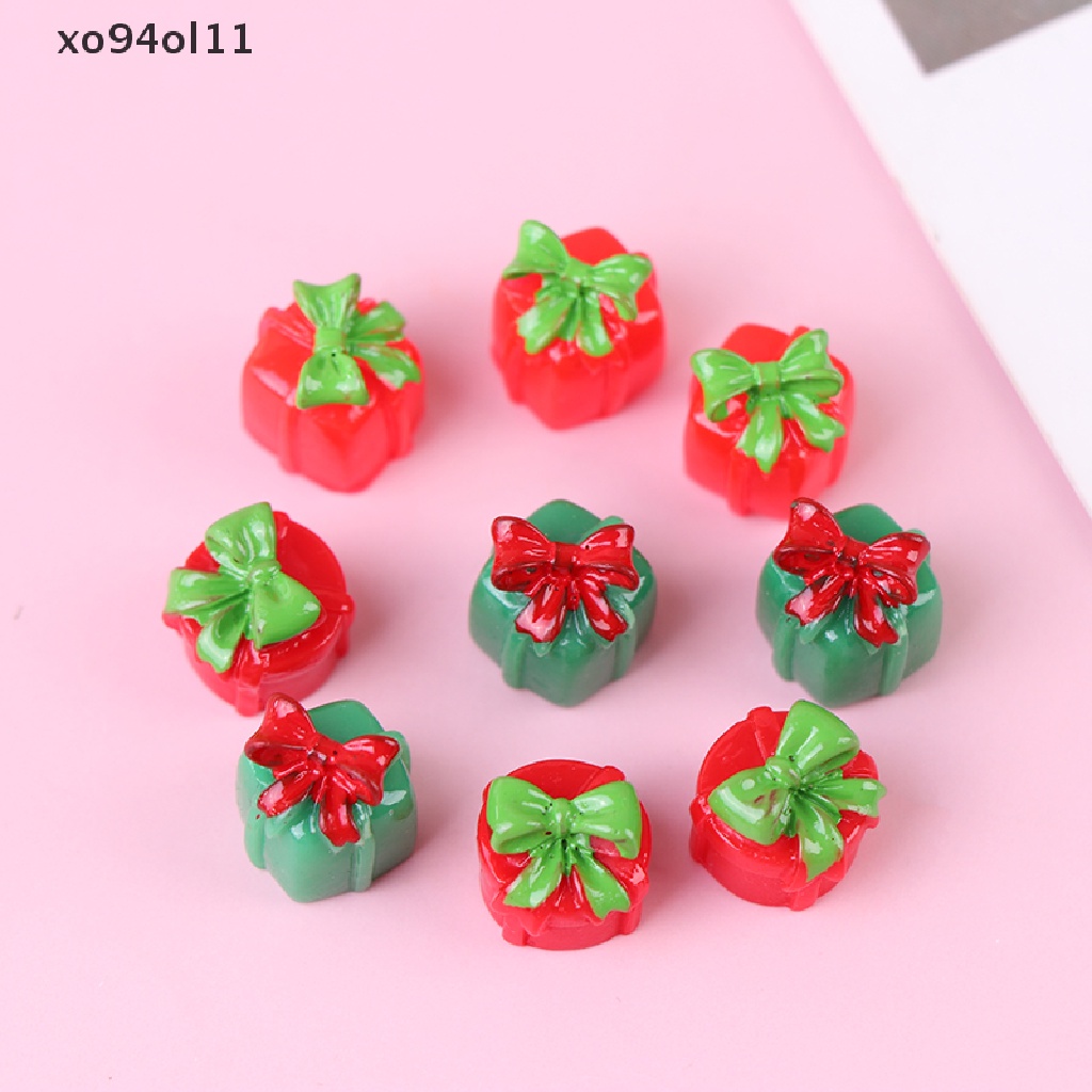 Xo 3Pcs Hiasan Natal Mini Hadiah Kotak Rumah Santa Claus Hadiah Mainan Kerajinan Tangan Deco OL