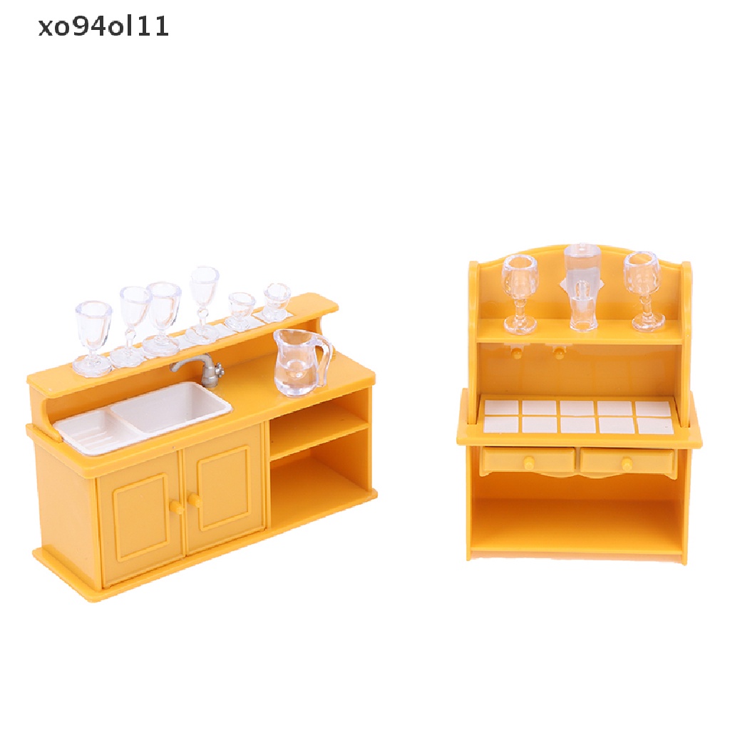 Xo Furniture Rumah Boneka Mini Alat Peraga Dapur Dekorasi Bak Cuci Piring OL
