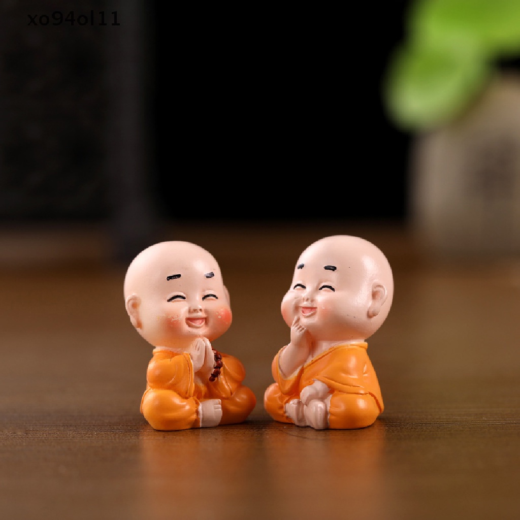 Xo Miniatur Patung Biksu Buddha Ornamen Lanskap Mikro Dekorasi Mobil Rumah OL