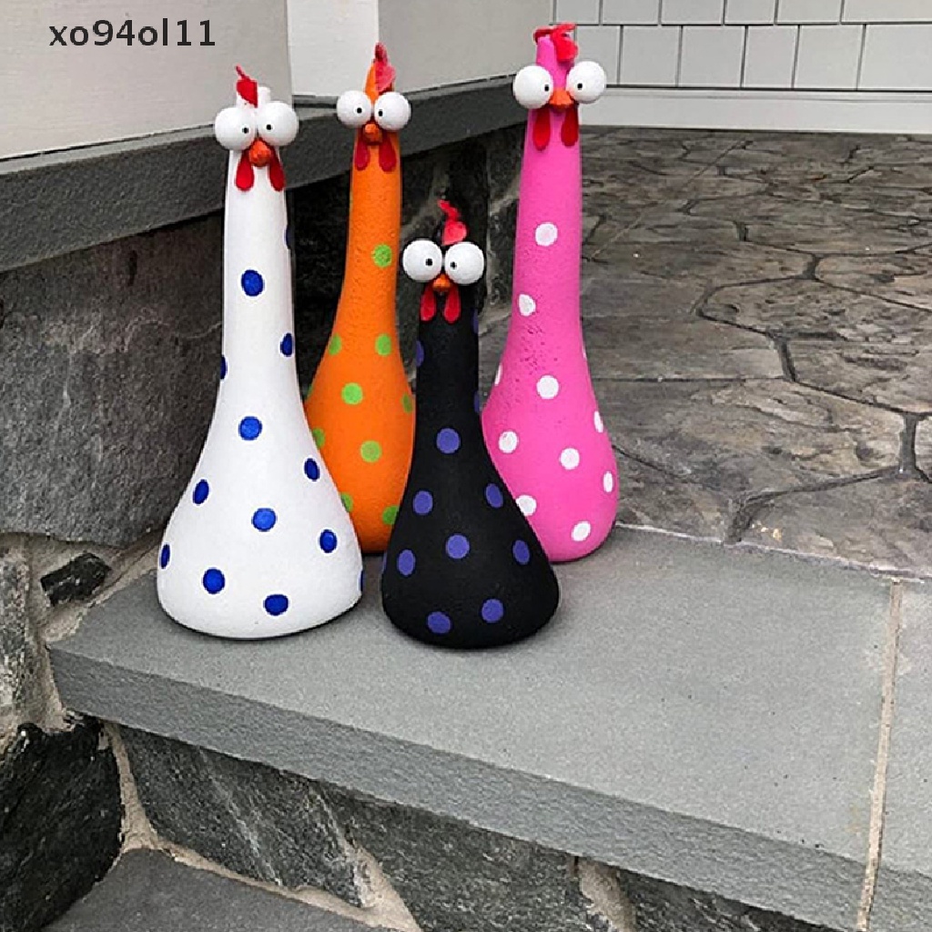 Xo Ornamen Ayam Leher Panjang Bahan Resin Untuk Patung Desktop Kantor Halaman Taman OL