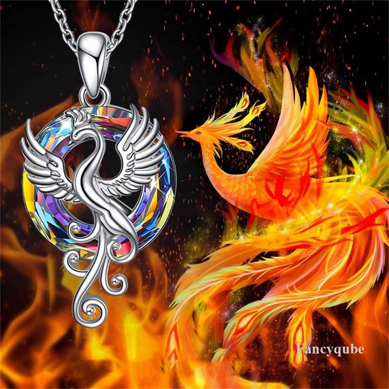 Fashion Indah Firebird Kristal Liontin Kalung Lady Colorful Kristal Phoenix Sayap Liontin Kalung Hadiah Ulang Tahun Yang Indah