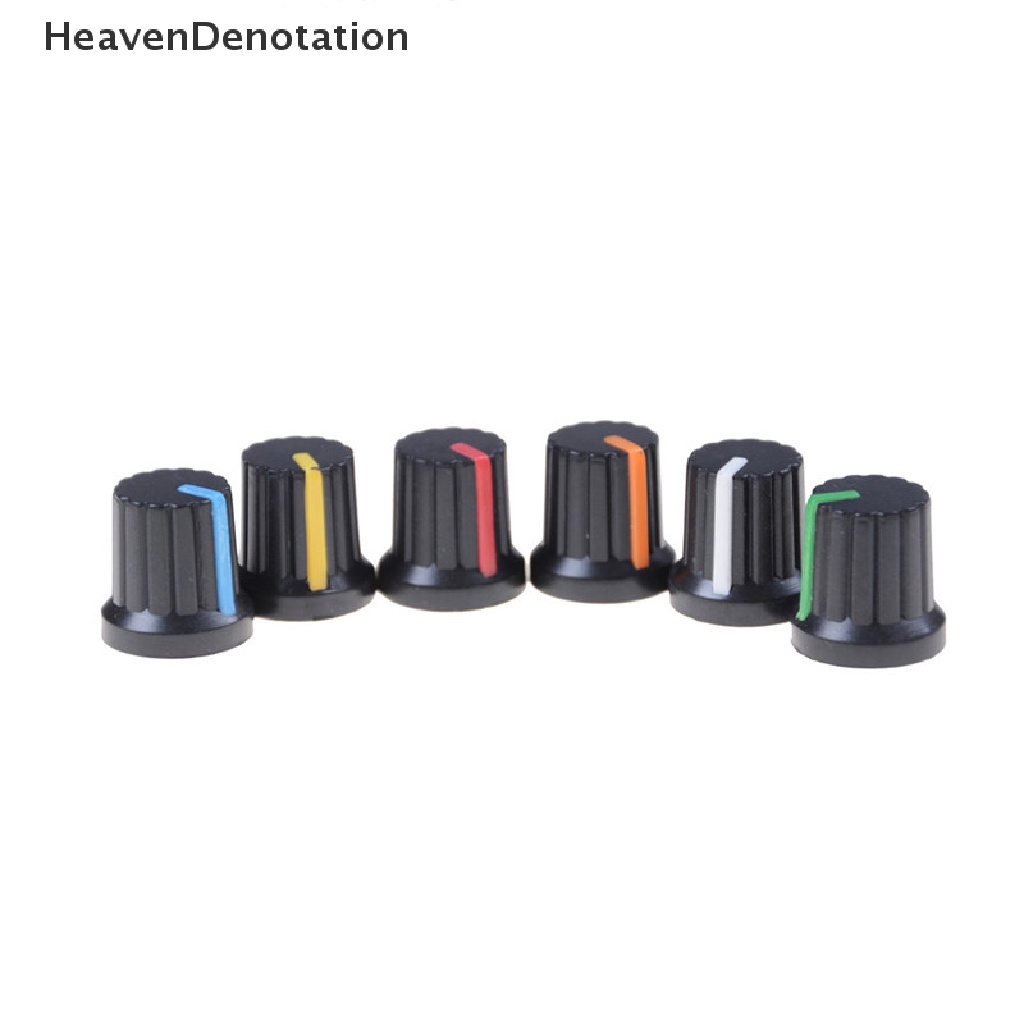 [HeavenDenotation] 10pcs Potensiometer Switch Knob Cap Lubang Dia 6mm Kontrol Volume Rotary Knob Cap HDV