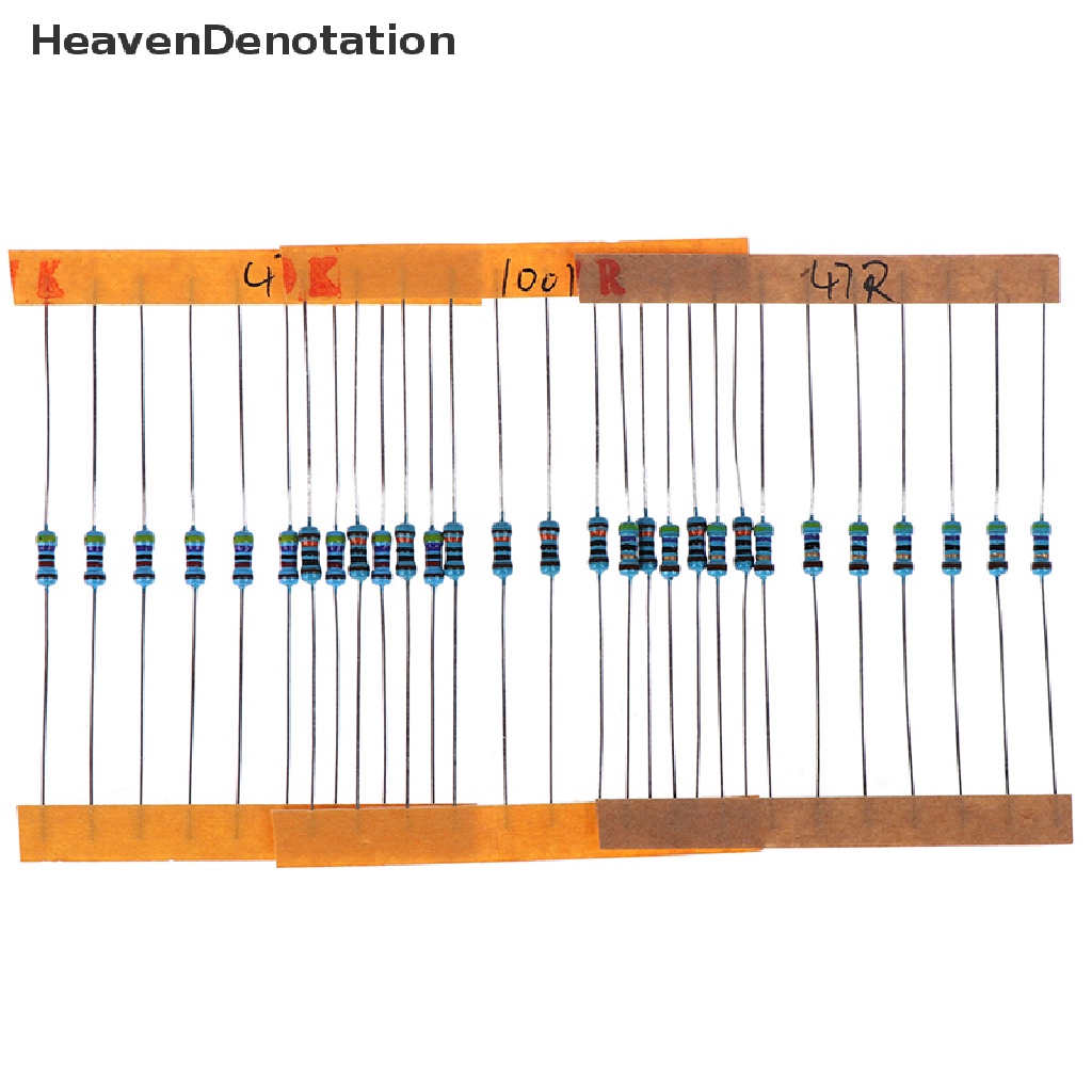 [HeavenDenotation] 300pcs 30nilai Setiap Nilai Resistor Metal Film Paket1/4W Resistor Aneka Kit HDV