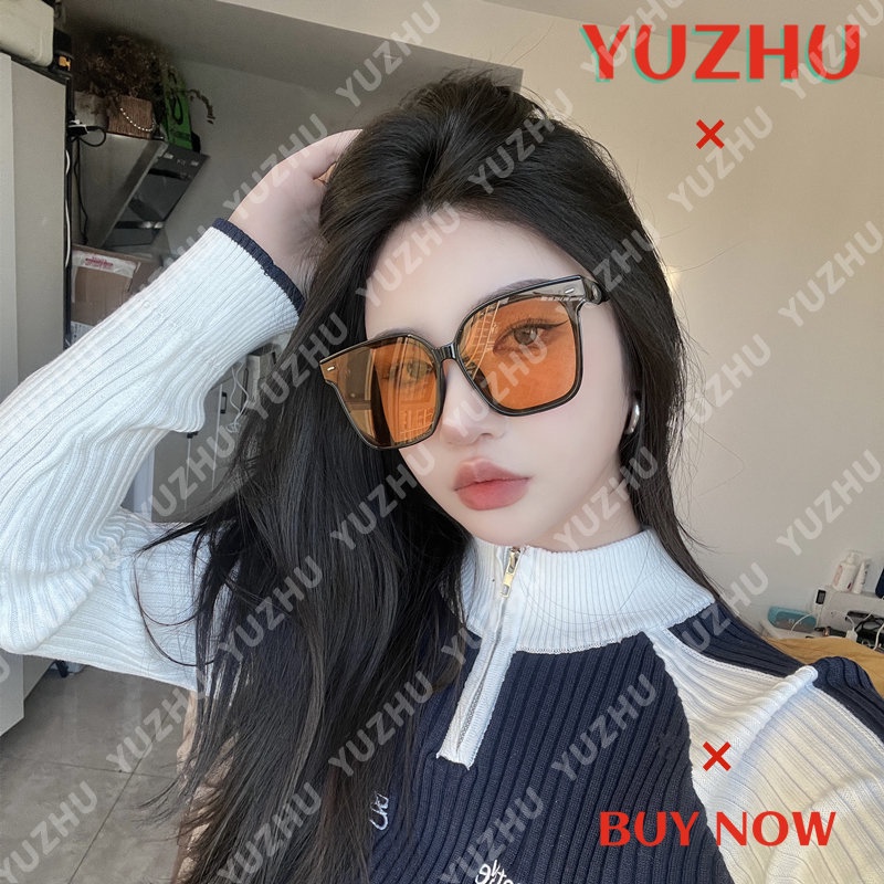 (YUZHU) Korean Fashion Oversized Square Frame Sunglasses Kacamata Hitam Anti Sinar UV Untuk Wanita