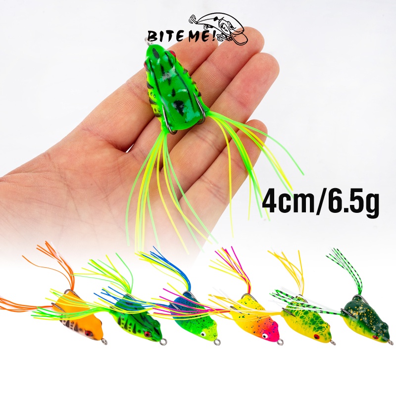 4cm/6.5g Topwater Soft Frog Toman Fishing Casting Lure 6warna Umpan Katak Mini Mengambang 3D Mata Realistis Snakehead Lures Swimbaits Untuk Air Tawar Air Asin