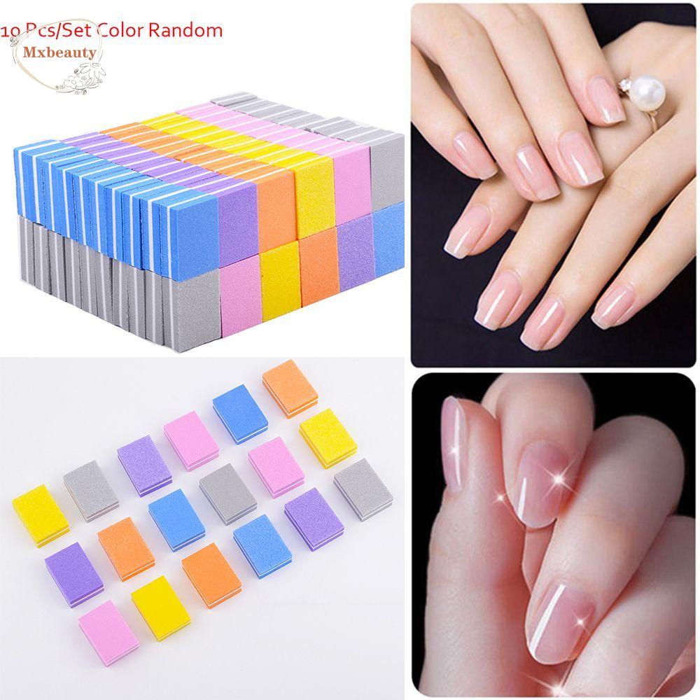 Mxbeauty Kikir Kuku 10pcs/lot Random Color Polish Colorful Sanding Sponge Poles