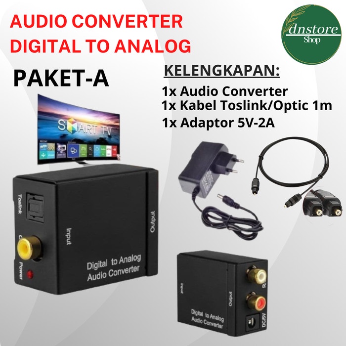 Terlaris Digital To Analog Audio Converter + Kabel Audio Optical Toslink
