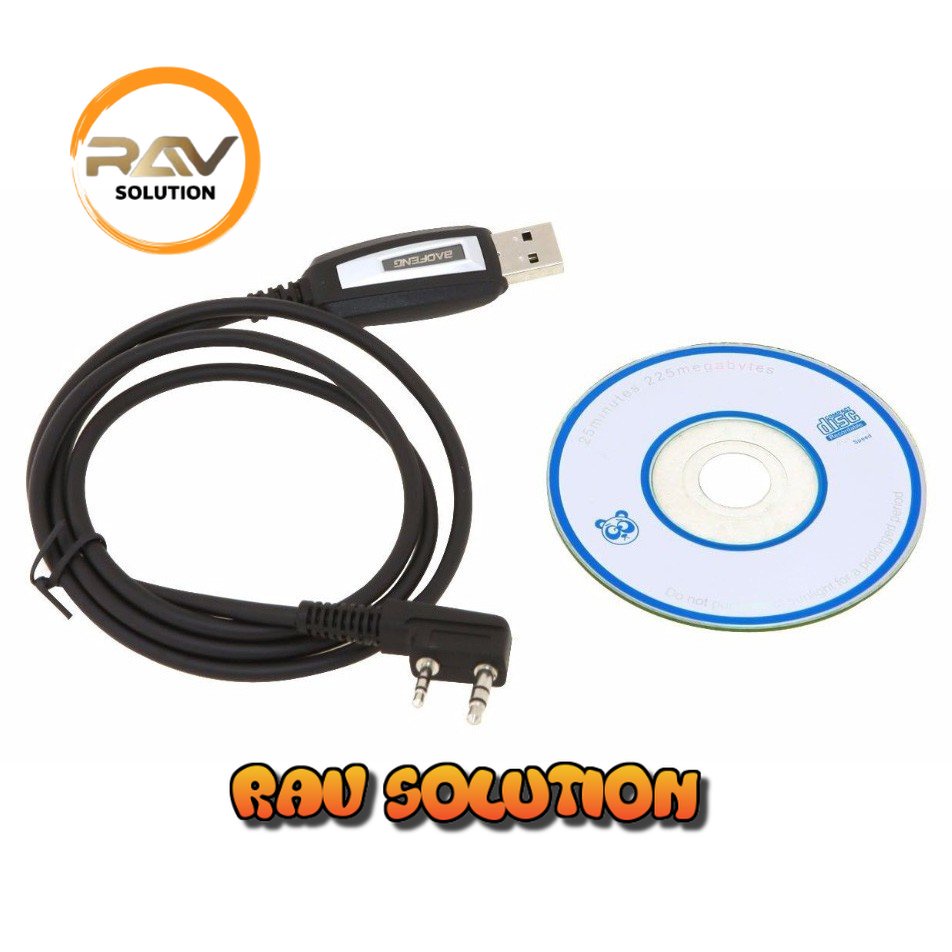 Taffware USB Programming Cable dan CD Driver for Baofeng Walkie Talkie - SET A RAV SOLUTION