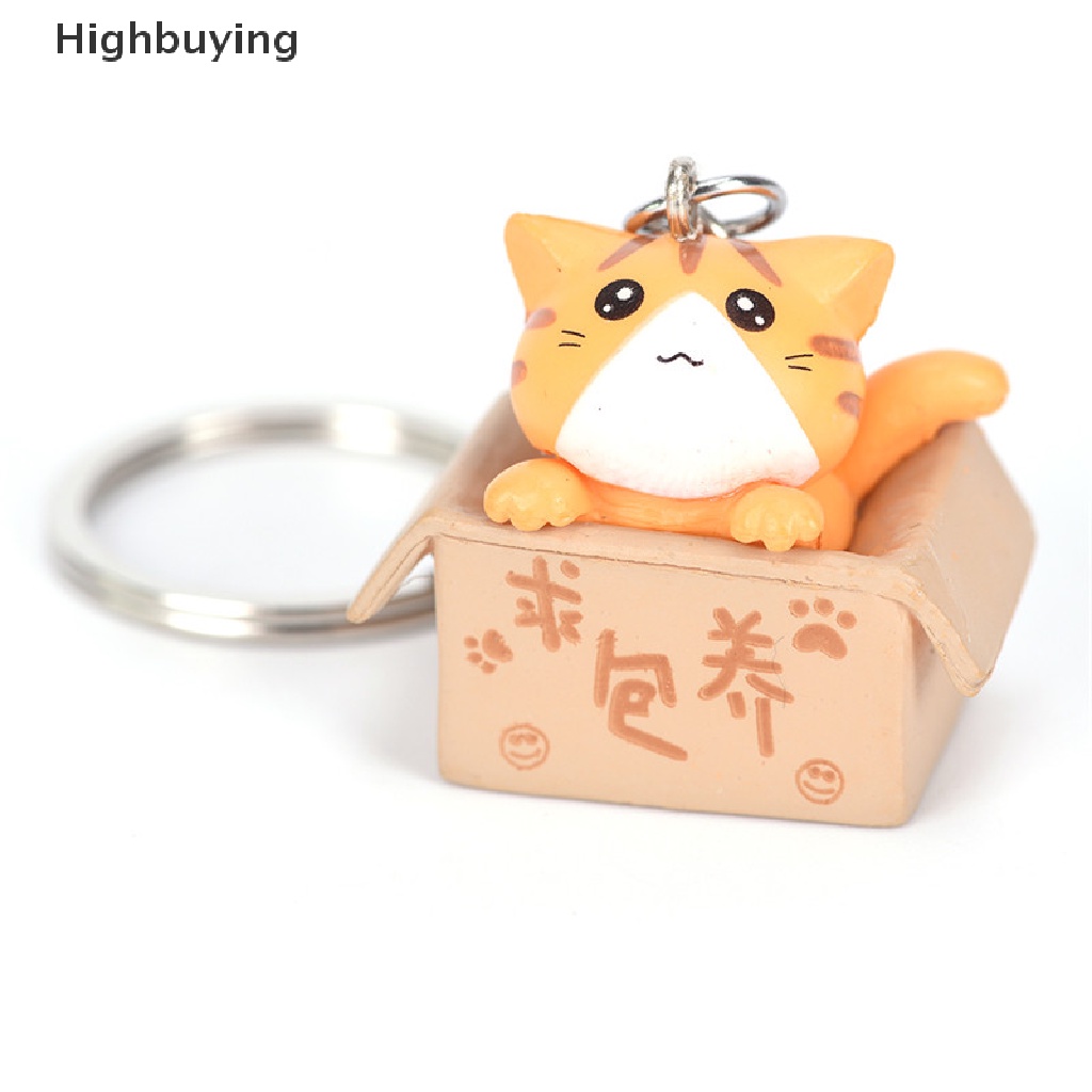 Hbid 4PCS Cats Keyring Kartun Kucing Gantungan Kunci Mobil Gantungan Liontin Tas Dompet Hadiah Glory