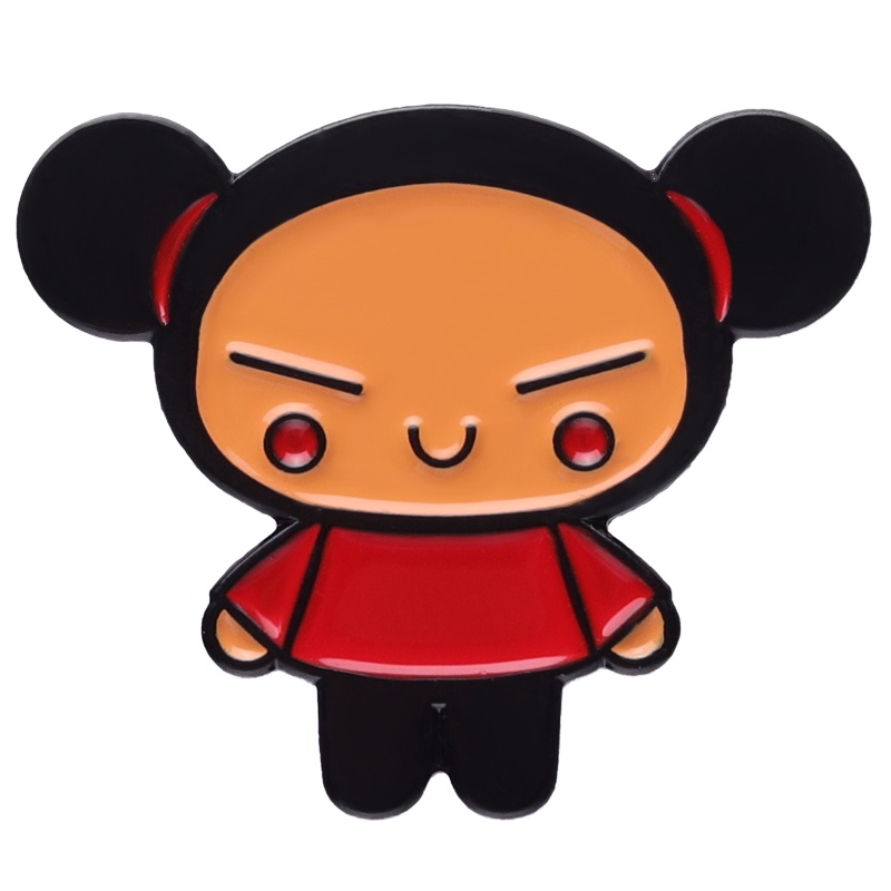 Kartun Boneka Cina Kerah Pin Gadis Kreatif Enamel Bros Ransel Lencana Hadiah Untuk Teman Aksesoris Pakaian