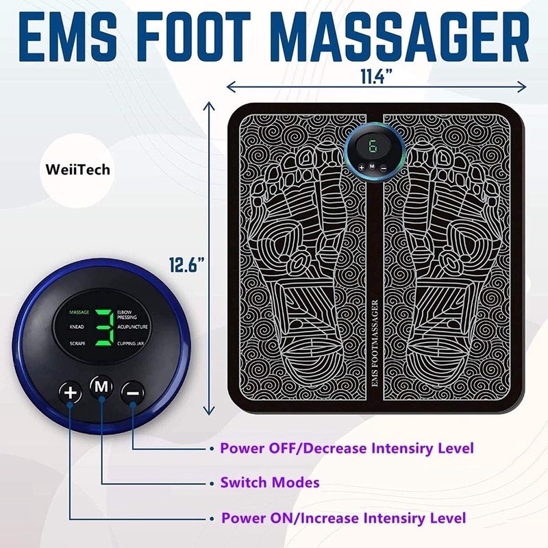 【COD】Alat Electric Pijat Kaki EMS Foot Massager Original 8 Mode 19 Intensitas EMS Foot Massager Alat Pijat Portebel Murah