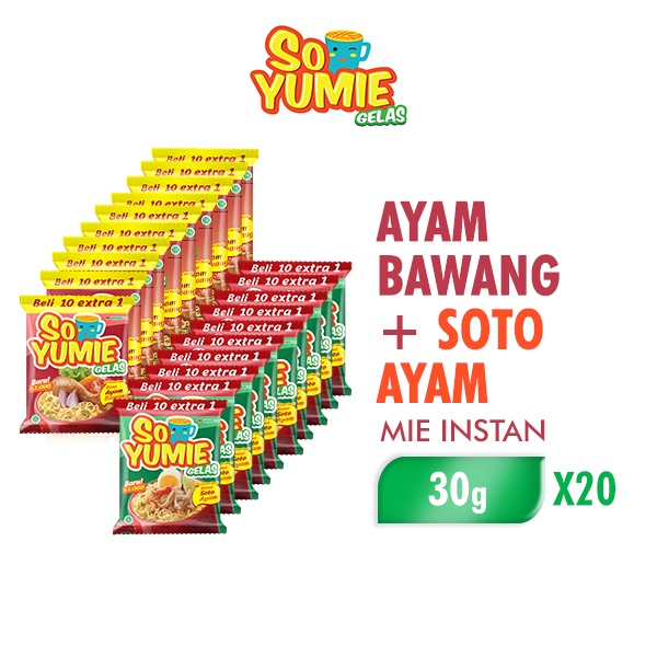 

So Yumie Gelas Soto Ayam 10 x 30 gr + Ayam Bawang 10 x 30 gr