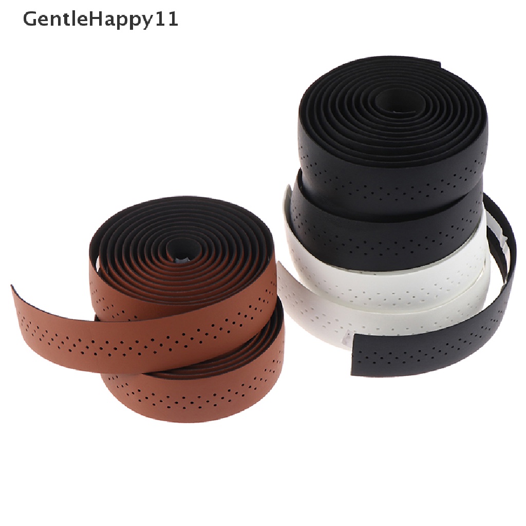 Gentlehappy Tape Stang Sepeda Road Bike PU Leather Sabuk Berlubang Bernapas Lembut id