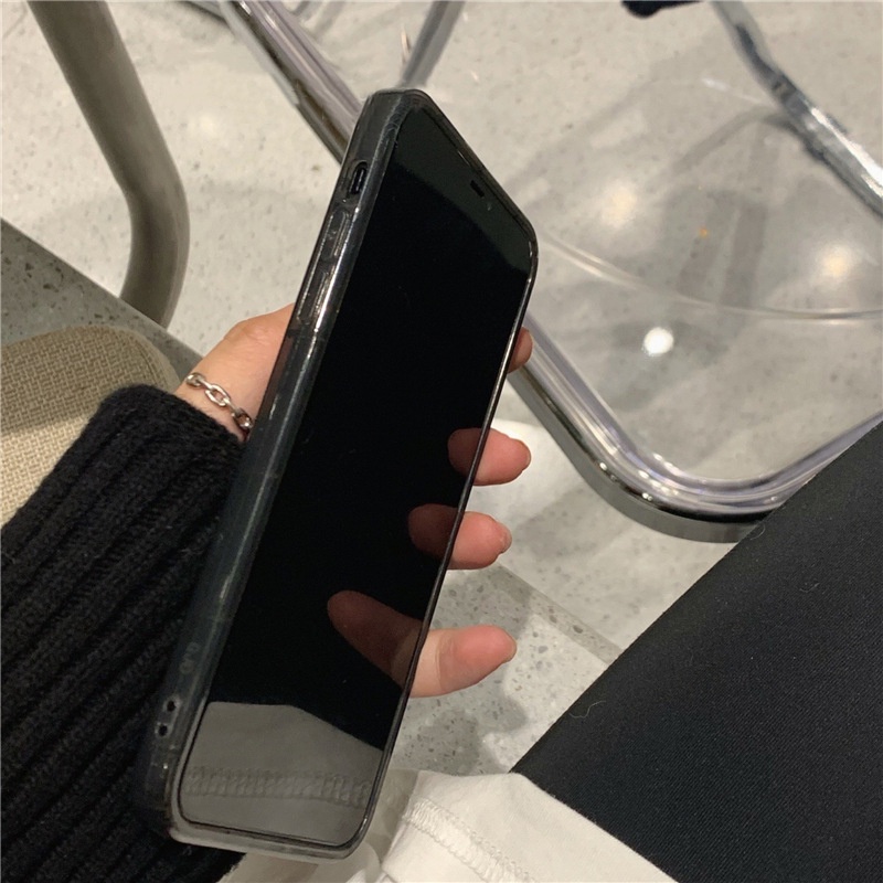 IPHONE Cover Casing TPU Ponsel Desain Simple Emoji Transparan Hitam Lembut Untuk Iphone7 8 PLUS X XR XS 11 12 13 14 MINI PRO MAX SE 2020