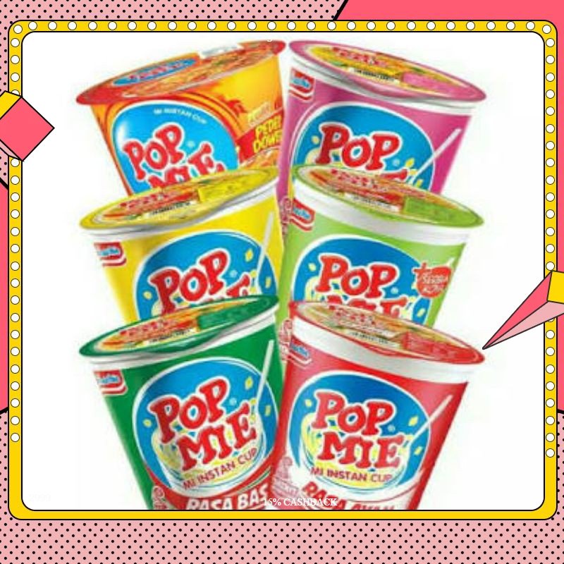 

POP MIE KUAH RASA BASO / SOTO / KARI / AYAM / AYAM BAWANG / MIE INSTAN CUP / POP MI MURAH
