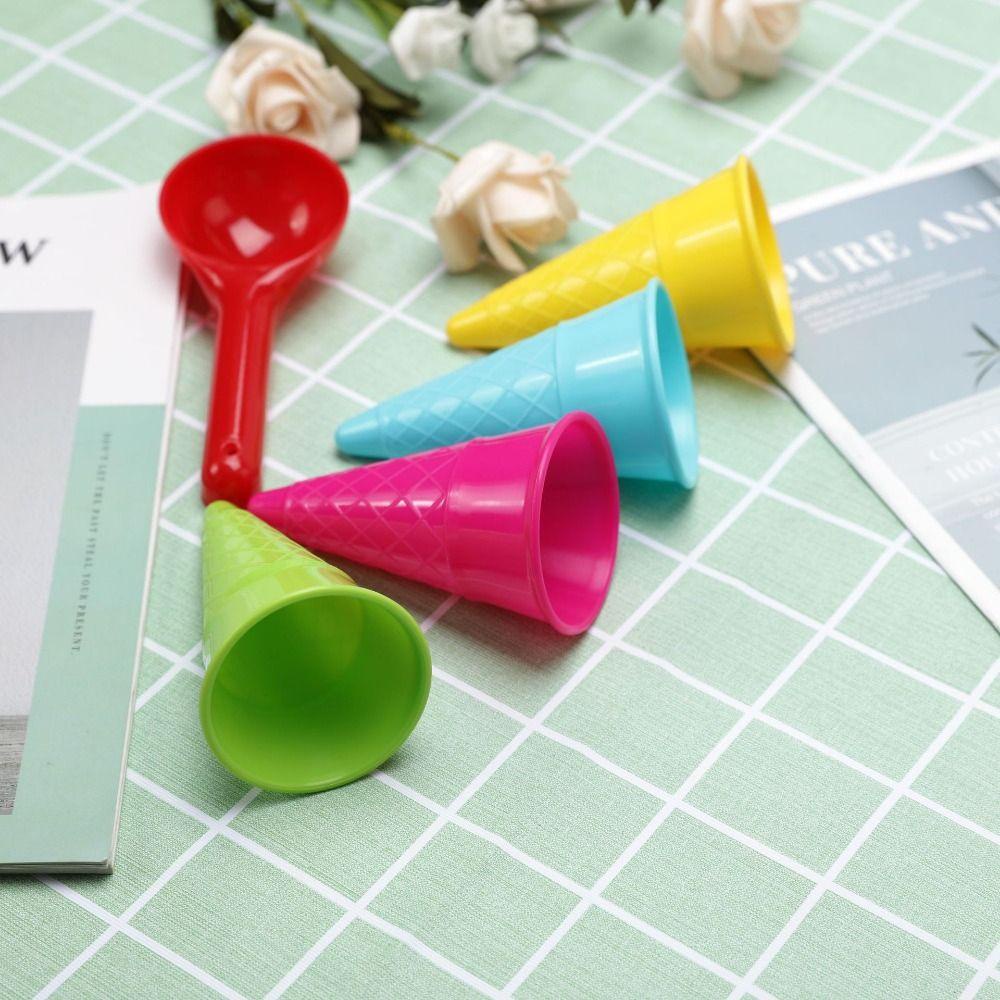 Quinton Ice Cream Cone Scoop Sets Mainan Untuk Anak-Anak Fun Pretend Play Cetakan Kerucut Musim Panas Permainan Luar Ruangan Seaside Game Set