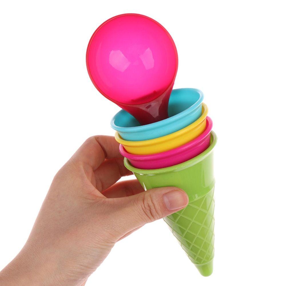 Quinton Ice Cream Cone Scoop Sets Mainan Untuk Anak-Anak Fun Pretend Play Cetakan Kerucut Musim Panas Permainan Luar Ruangan Seaside Game Set