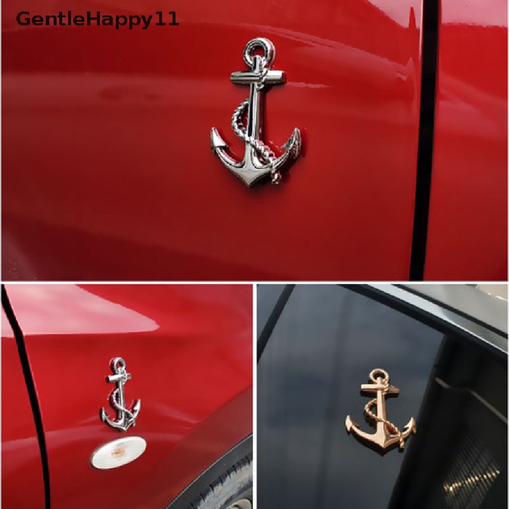 Gentlehappy 1PC Pengait Jangkar Perahu Navy Emblem Grill Cross Badge Kapal Bajak Laut Body Mobil Stiker id