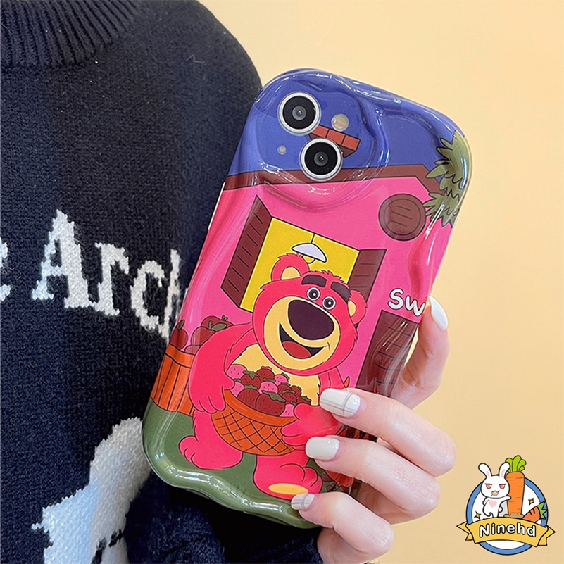 IPHONE Casing Kompatibel Untuk Iphone14 13 12 11 Pro Max X Xr Xs Max8 7 6 6s Plus SE 2020 Imut Strawberry Bear Kartun Ponsel Case Bumper Shockproof Silikon Soft Case Cover Pelindung