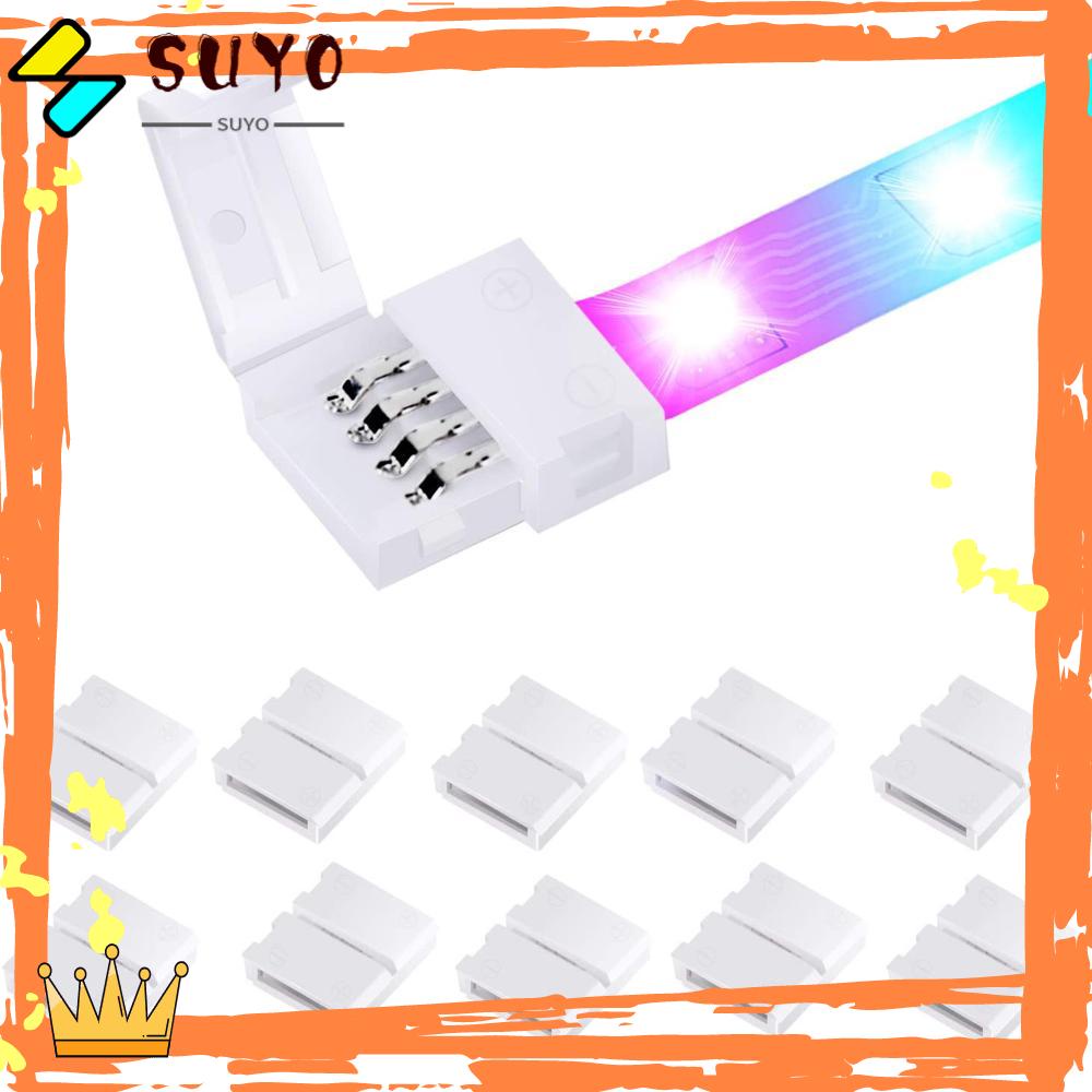 Suyo 10/20/50PCS Konektor Strip Lampu LED Gapless Tanpa Kabel Solderless 4-Pin