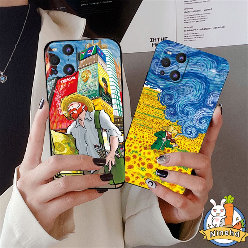 Casing Infinix Hot 20s 20i 20 12 12i 11 10 9 Play Lite Note10 Pro Smart 6 5 Pro Van Gogh Lukisan Minyak Tepi Lurus Silikon Casing Ponsel Pelindung Lensa Shockproof Cover Pelindung