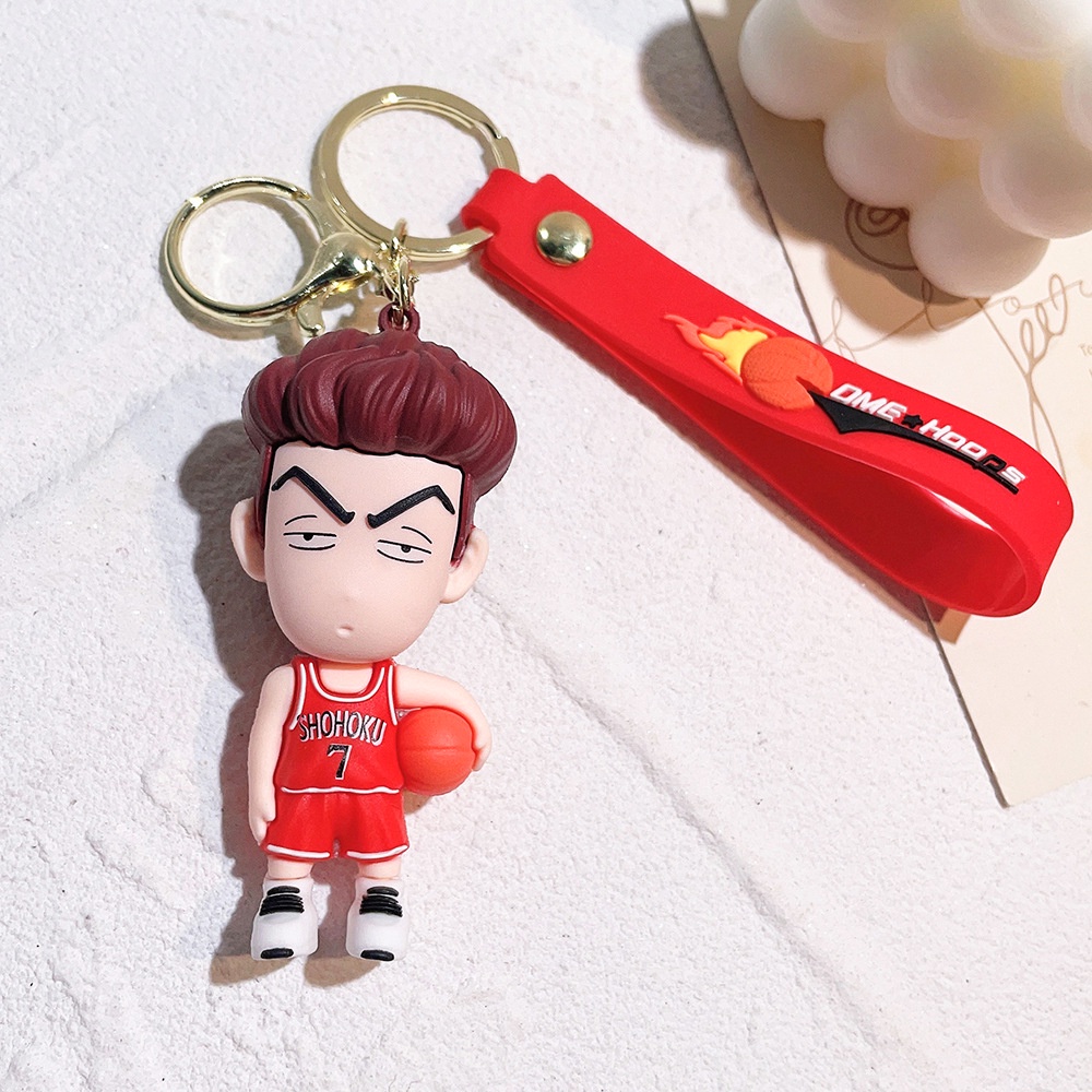 Slam Dunk Expert Gantungan Kunci Mobil Drip Lem Karakter Kartun Pasangan Tas Liontin Anime Peripheral Hadiah