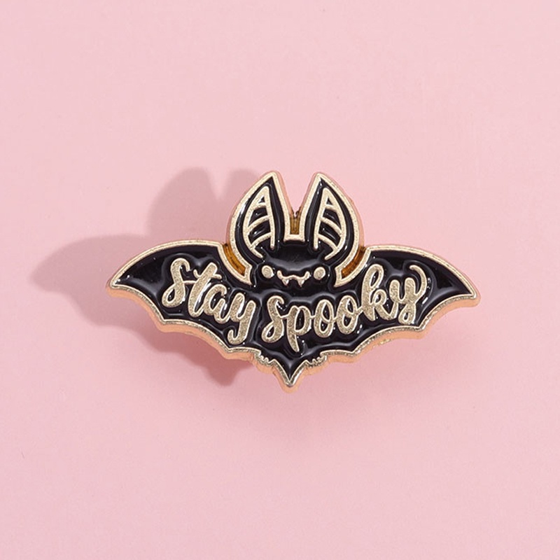 Tetap Seram Enamel Pin Hitam Kelelawar Bros Lencana Kerah Lapel Pin Punk Gothic Badge Halloween Perhiasan Hadiah Untuk Teman