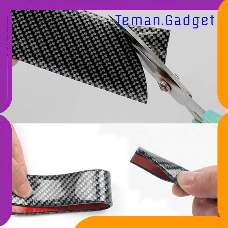 TG - OTO Stiker Vinyl Mobil Carbon Fiber Rubber Strip Bumper Guard 5 x 250 cm - C38404