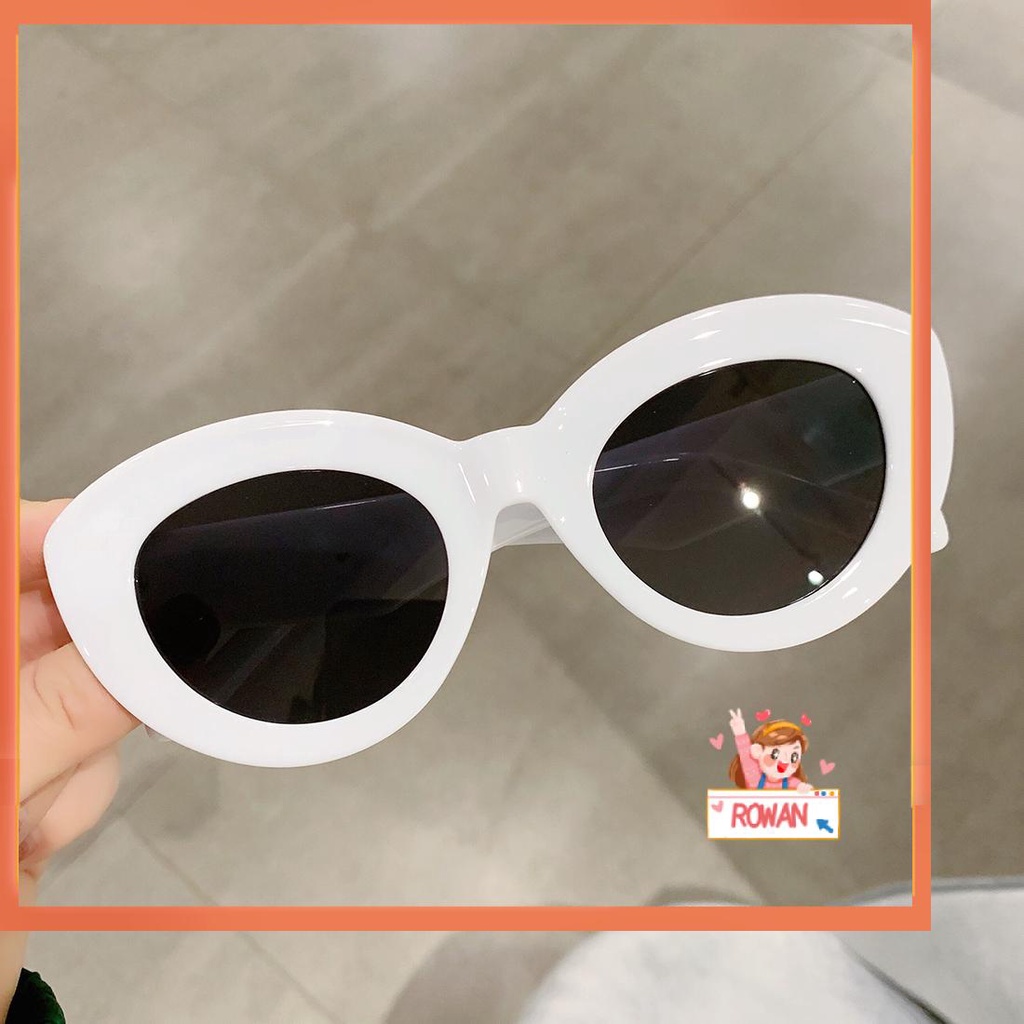 R-flower Oversized Sunglasses Chic Bingkai Tebal Retro Shades Oval Kacamata Matahari