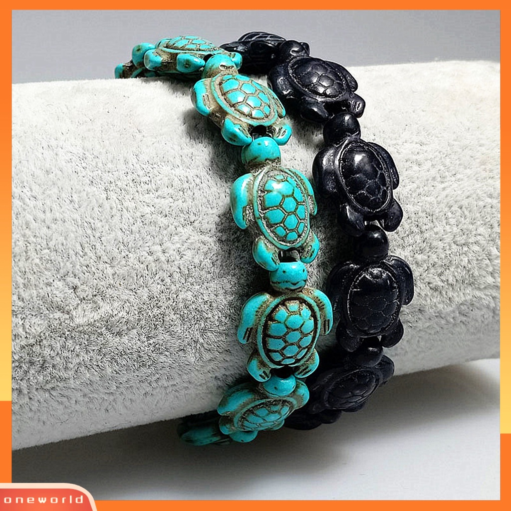 [EONE] Gelang Unisex Bentuk Hewan Hidup Hadiah Penyu Laut Pirus Imitasi Gelang Hawaii Ramah Lingkungan