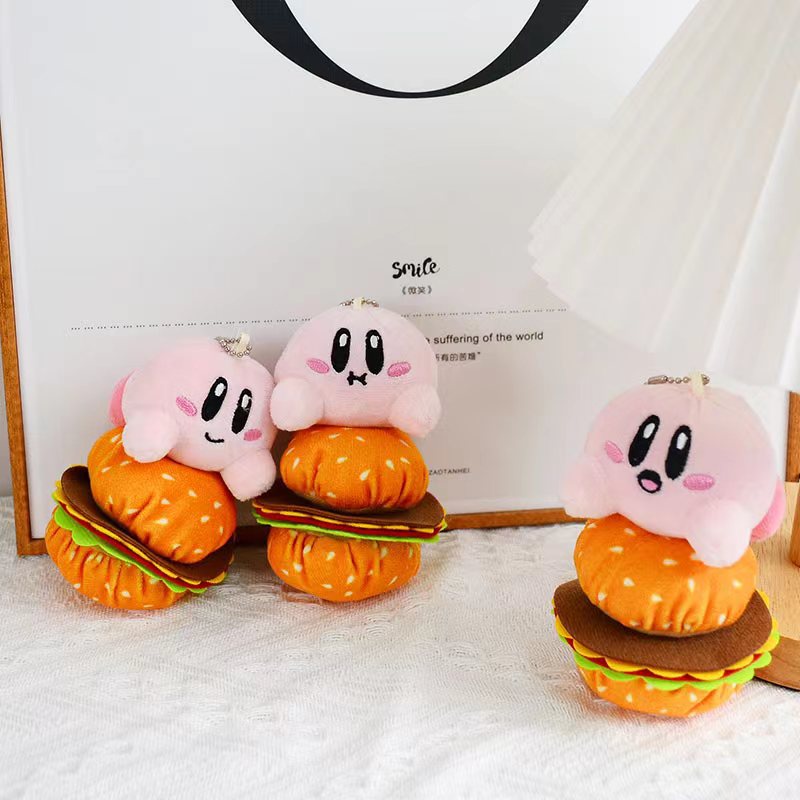 Lucu Kartun French Fries Plush Doll Hamburger Liontin Gadis Jantung Hiasan Gantungan Kunci