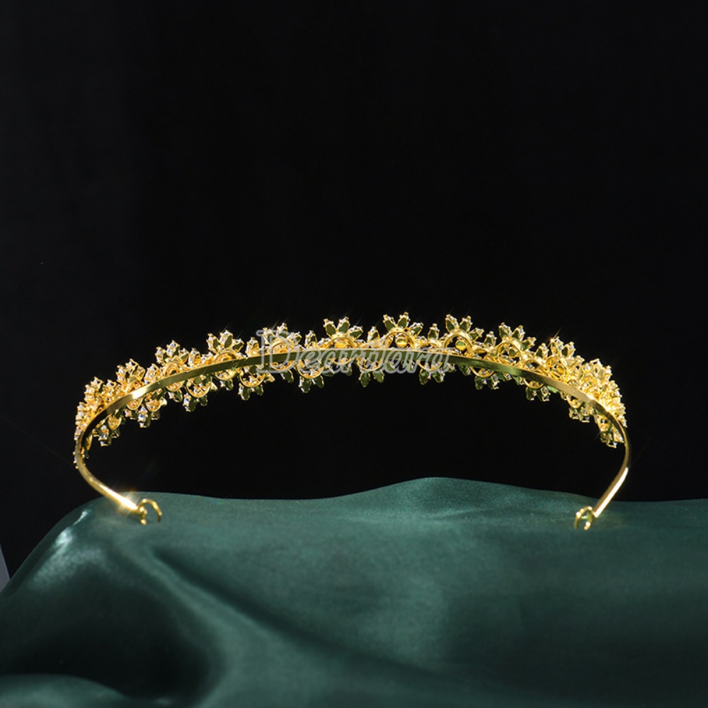 Fashion Pernikahan Kristal Mahkota Bridal Ornamen Indah Pernikahan Zirkon Hiasan Kepala Bridal Headband Crown