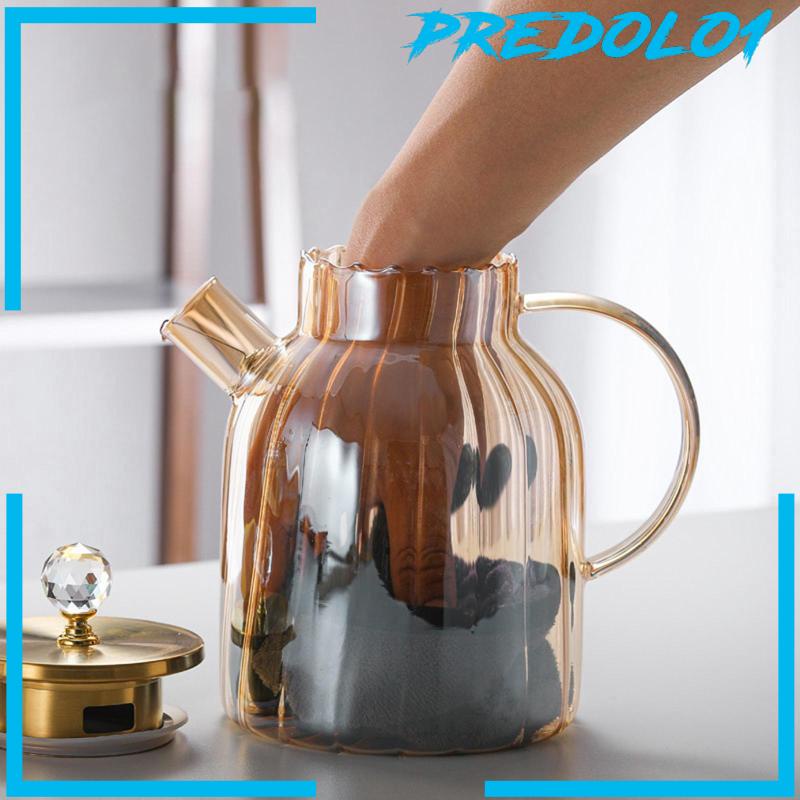 [Predolo1] Gelas Air Pitcher Stripe Style Milk Jug Pitcher Kopi Tahan Lama Dengan Filter