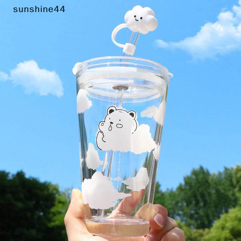 Sunshine Straw Plug Reusable Drinking Dust Cap Silicone Tips Untuk Sedotan Pelindung Caps ID