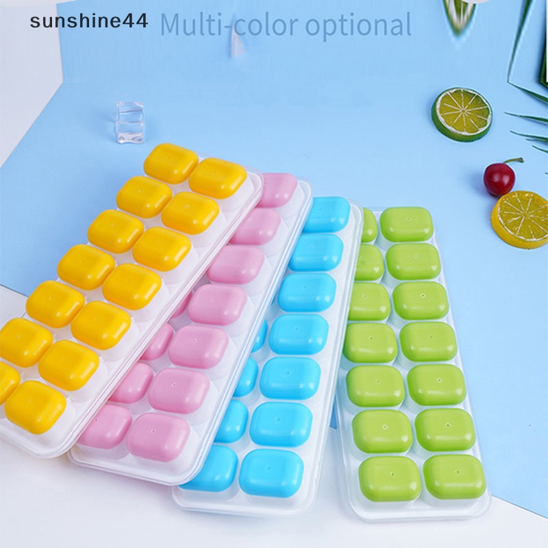 Sunshine 1Pc 14kisi Es Batu Silikon Cetakan Tray DIY Square Ice Tray Cetakan Aksesoris ID