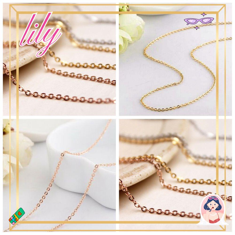 Lily Kalung Stainless Steel Fashion Keren Warna Perak Kerah Logam