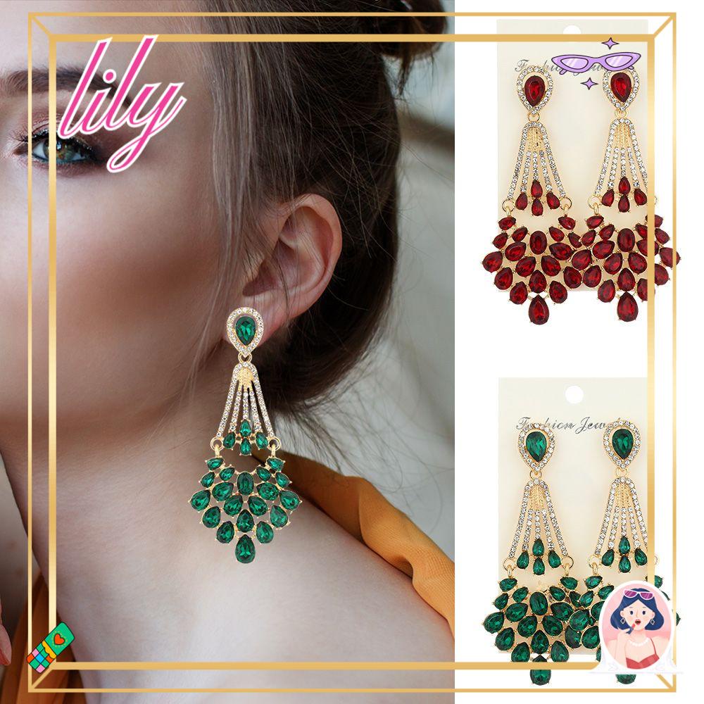 Anting LILY Gaya Vintage Tetesan Air Liontin Fashion Perhiasan Ear Studs