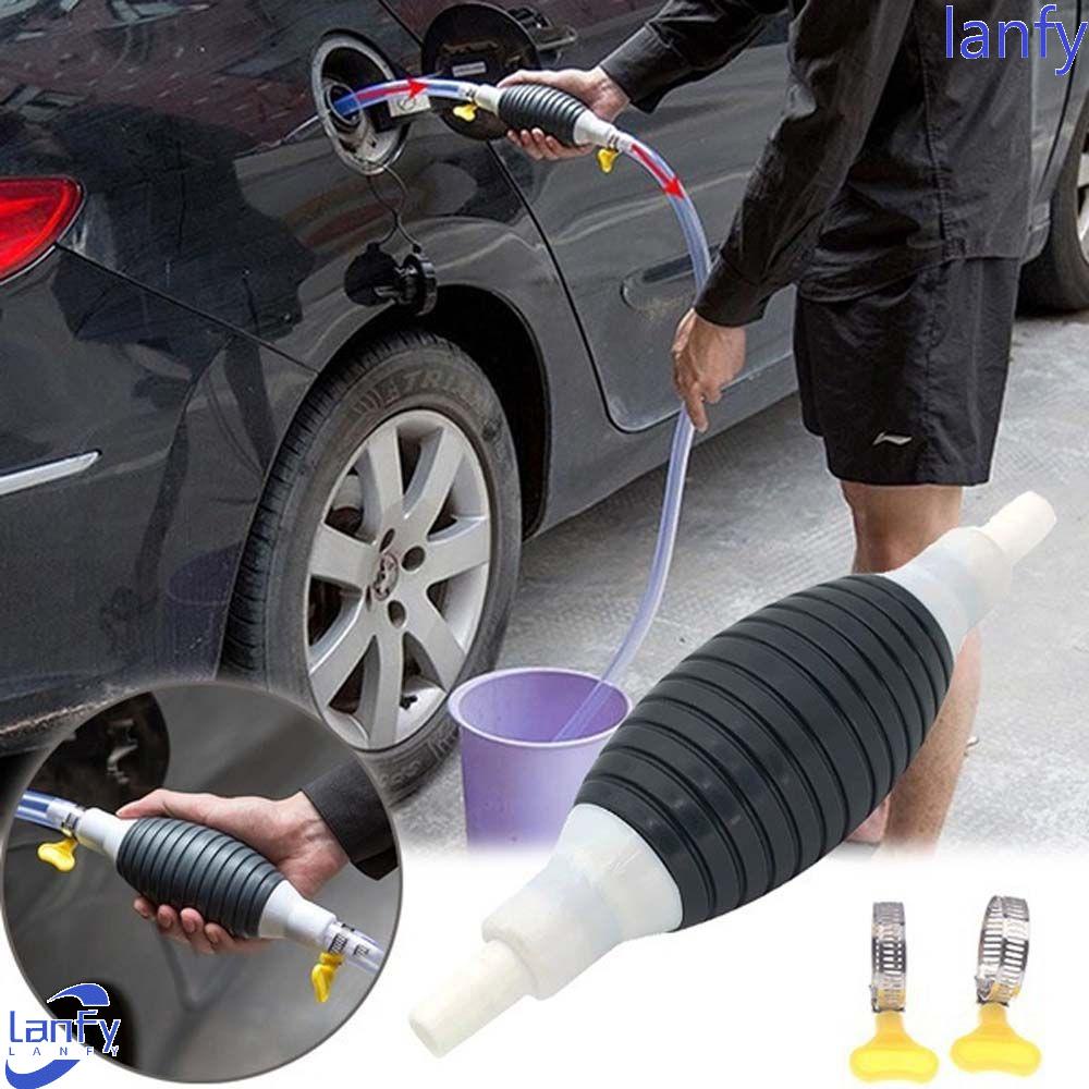 Lanfy Pompa Bahan Bakar Manual Portable Solar Oil Bensin Alat Mobil Transfer Primer Shut Off Value Valve Klip