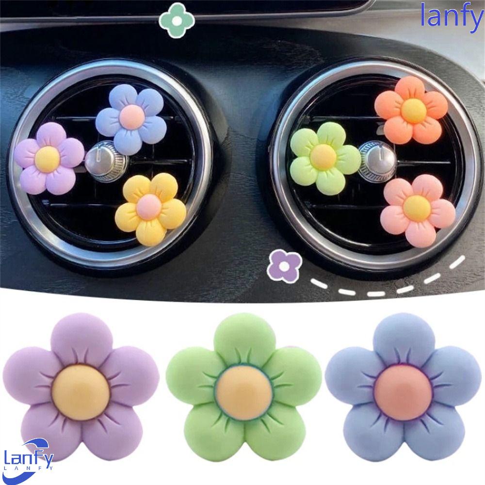 Lanfy Air Outlet Decoration Colorful Interior Dekorasi Flora Decor Kartun Ornamen Otomatis Outlet Mobil Lubang Angin Klip Bunga Aromaterapi Klip