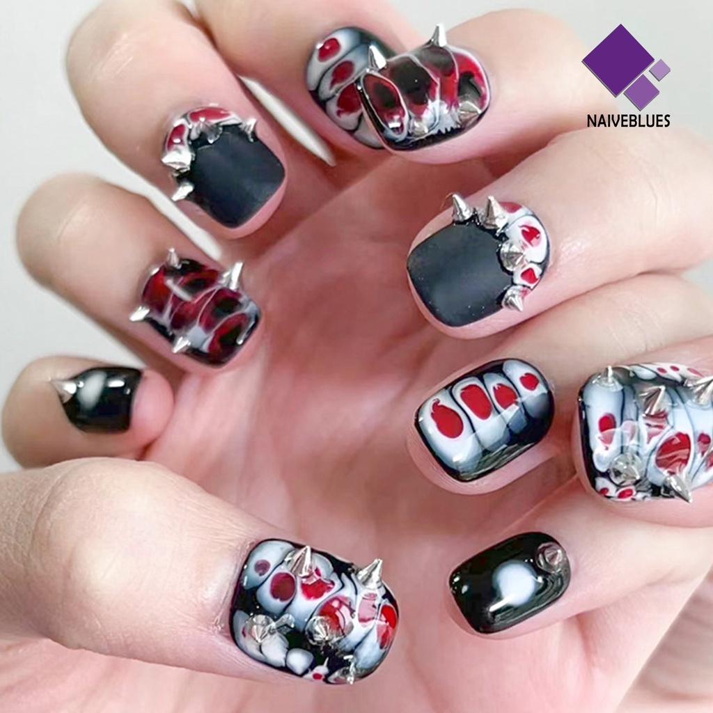 [naiveblues] 1kotak Pesona Nail Art Tidak Luntur Anti-Oksidasi Tahan Jatuh 12kisi DIY Kuku Gadis