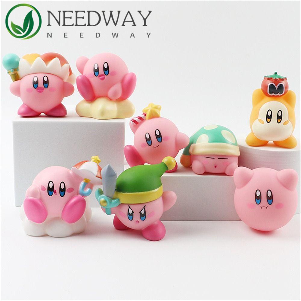 Needway  Kirby Figure Hadiah Natal Mini Pink Waddle Dee Collection Kartun Anime Figure