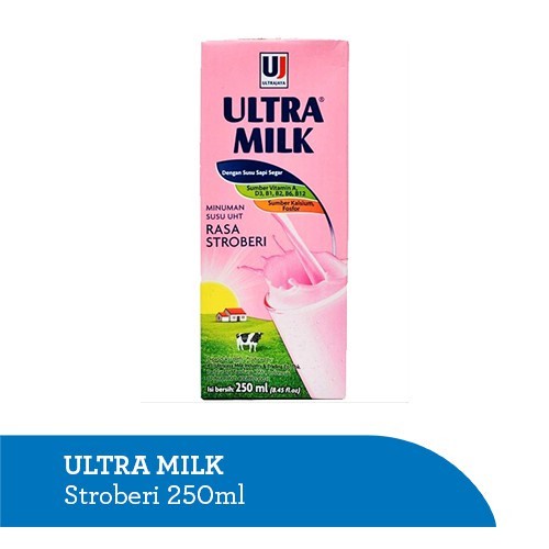

Ultra Milk Susu Cokelat Full Cream Moka Stroberi 250 ml