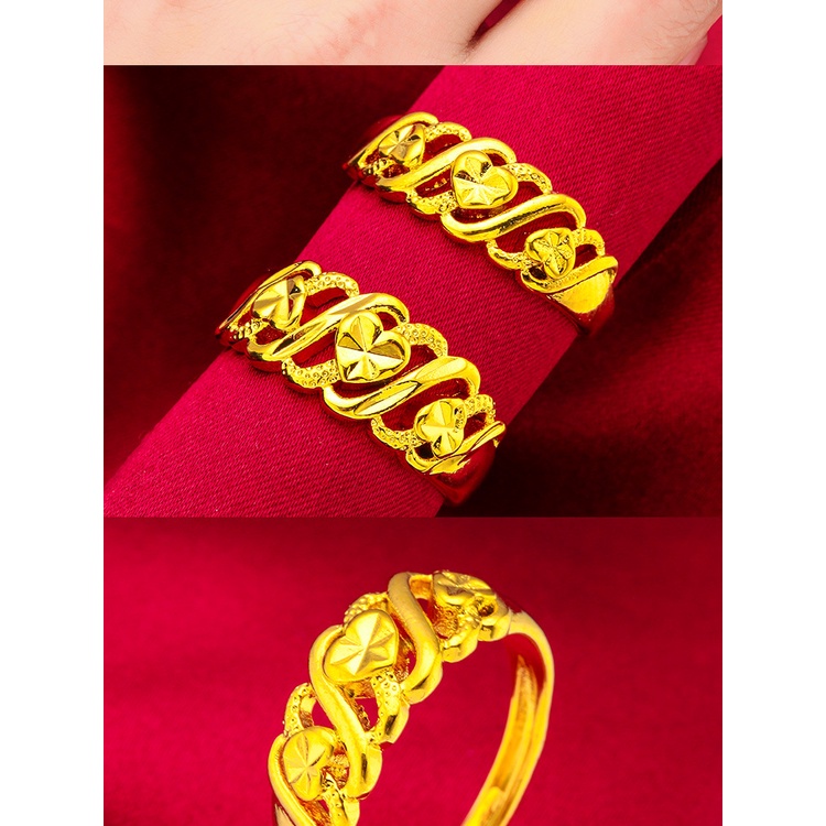 Goldkingdom Aksesoris Perhiasan Fashion Ready Stock Cincin twist Minimalis Lapis Emas Untuk Pasangan